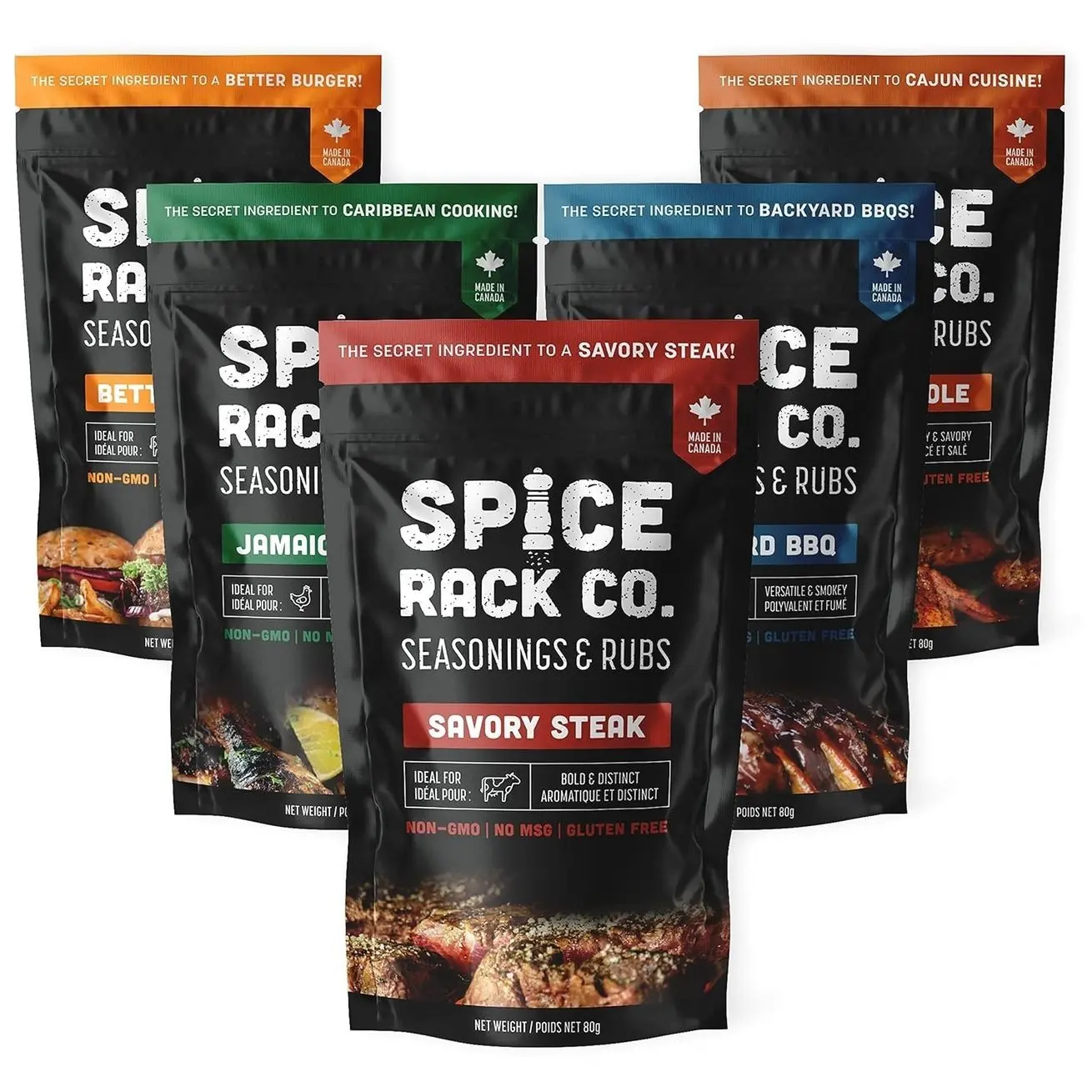 Spice Rack Co. BBQ Seasonings And Rubs - Smoking & Grilling Spices and Seasonings Sets, Grilling Accessories & Smoker Accessories, Unique Fathers Day Gift For Dad, Gifts For Father's Day (5 Pack)