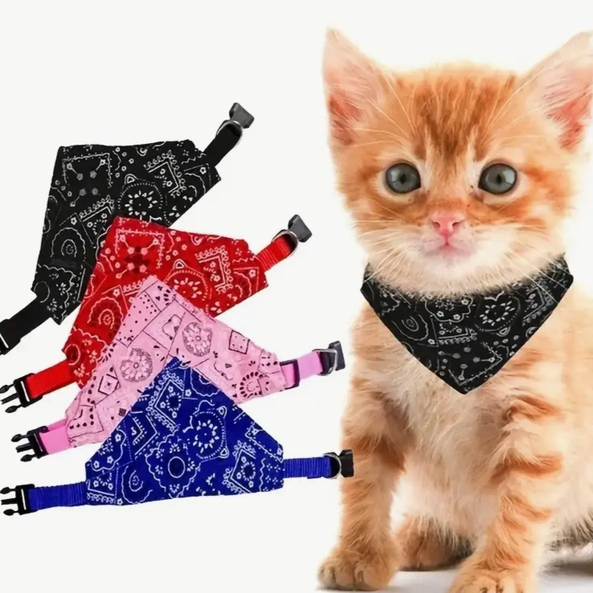 Colored cat-collar Bandannas