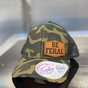 Be feral patch hat, hat for her, hat for him