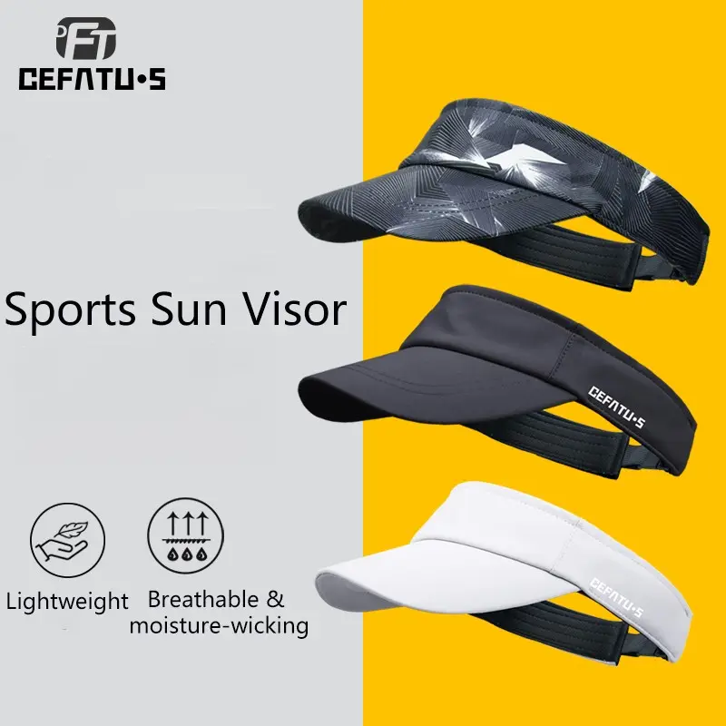 1pc Unisex Adjustable Sports Sun Visor, Breathable Moisture-Wicking Lightweight Comfortable Sun Hat Athletic Hat for Running, Golf, Cycling, Hiking, Tennis, Sports Outdoor Hats