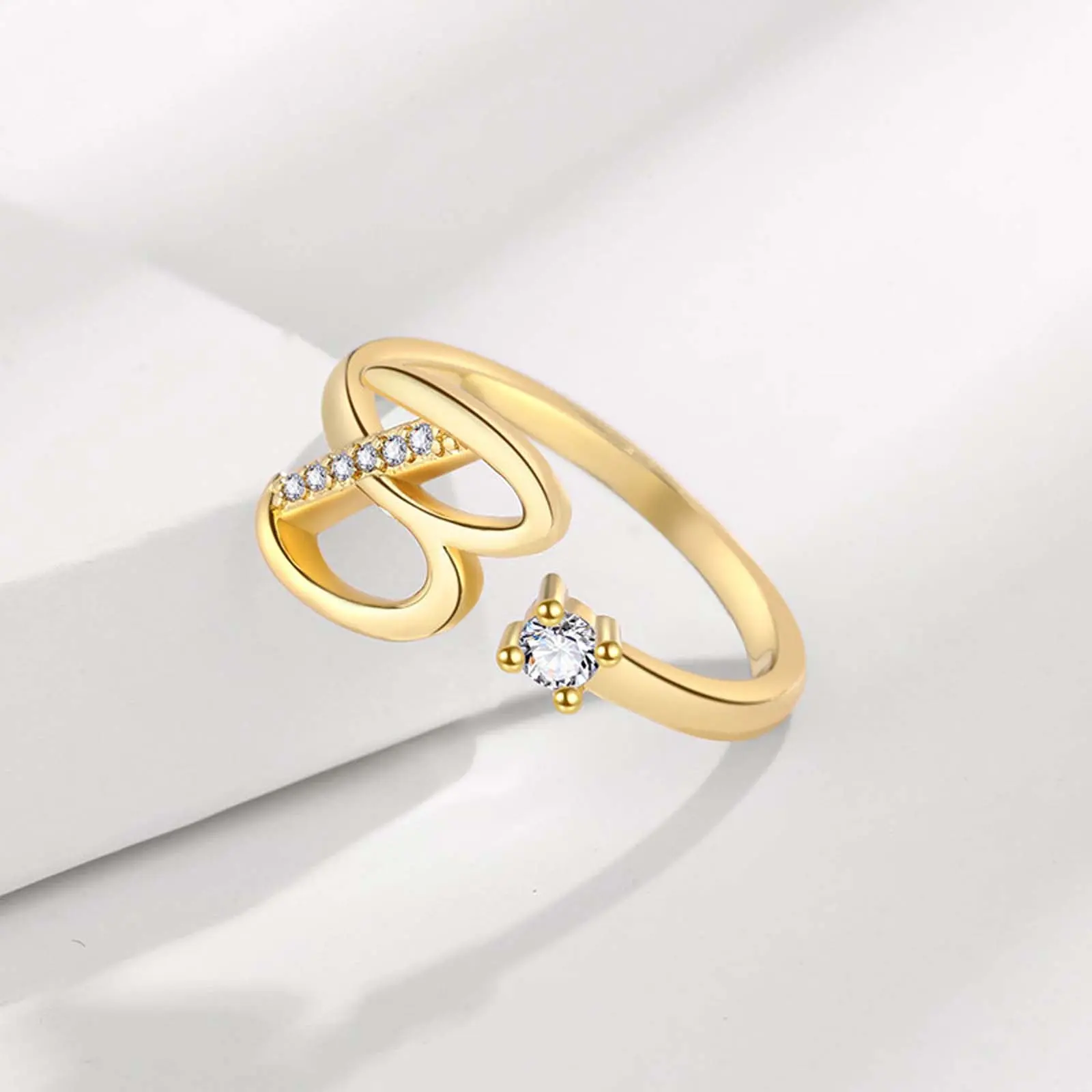 26-letter alphabet ring, your name ring, adjustable opening, suitable for everyday wear., Adjustable Initial Rings, Alphabet Design Ring