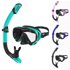 Adult & Teen Snorkeling Gear, Top Dry Valve Mask, Full View, Leak-Proof, Anti-Fog, Ideal for Snorkeling, Scuba Diving, Freediving, Swimming
