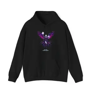 Nyxa Auralight Hoodie — Dark Magic Anime Streetwear | Futuristic Neon Techwear Gift | Gothic Fantasy Hoodie for Gamers & Anime Fans | Epic Anime Apparel
