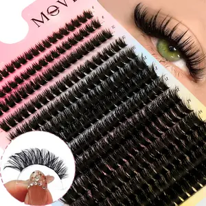 280pcs D-Curl Flared Cat Eye Cluster False Eyelashes, Fluffy Lash Clusters, Fluffy & Thick Individual Lashes, DIY At Home, Dramatic & Reusable Effect, High Quality, Lowest Price, Eid Festival Special