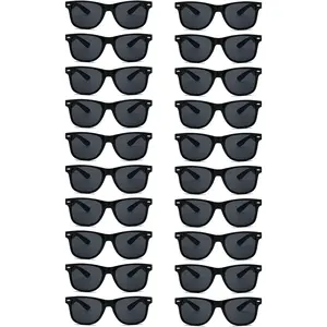 20 Pairs Bulk Sunglasses for Adult Retro 70s 90s Cheap Glasses for Party Supplies (Black)