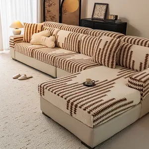 1PC High Elasticity Jacquard Chenille Sofa Cover, Sofa Couch Covers, Sofa Slipcover, Non-Slip, All Seasons, Pet and Kid Friendly, Home Decor, Comfortable Seat Protector