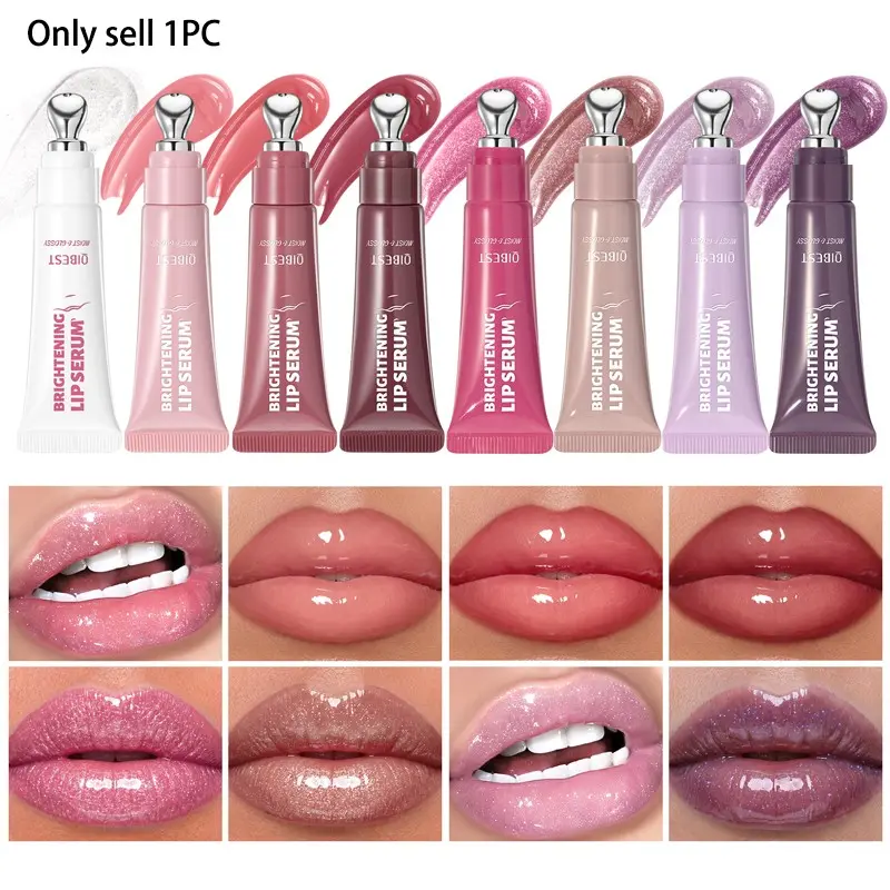 Moisturizing Brightening Lip Serum Gloss with Mirror-Like High Gloss Crystal Glass Finish Lightweight Translucent Texture for Hydrating and Tinted Lips Glossy Lipgloss Makeup Cosmetic Hydrate Moisturize Lip Moisturizer Gloss Lip Gloss Balm