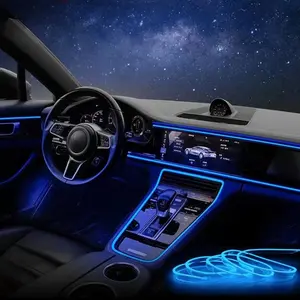 El Wire Interior Car LED Strip Lights, USB Car Neon Light Strip, 118.11 Inches 5v Neon Light, Car Atmosphere Ambient Decorative Light, Car Lighting Accessories