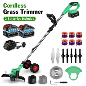 lawn mower 20V Cordless String Trimmer, electric grass trimmer，Adjustable Telescopic， Fast Charger, Grass Cutter with Auto Line Feed, Lawn Tool  for Yard, Garden/manual lawn mower Weed Wacker Grasscutters household farm machinery, Grass Cutting Tool