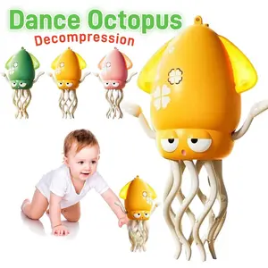 Dancing octopus toy with lights and music, Sensory interactive automatic obstacle avoidance octopus crawling toy, fun participatory game activities Play