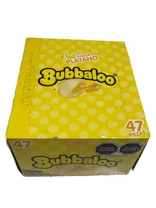 Bubbaloo Filled Bubble Gum Box – Plátano (Banana) or Tutti Frutti – 47 Pieces  (239.7 g)
