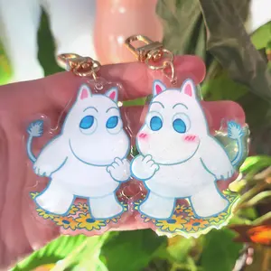 White Hippo Keychain