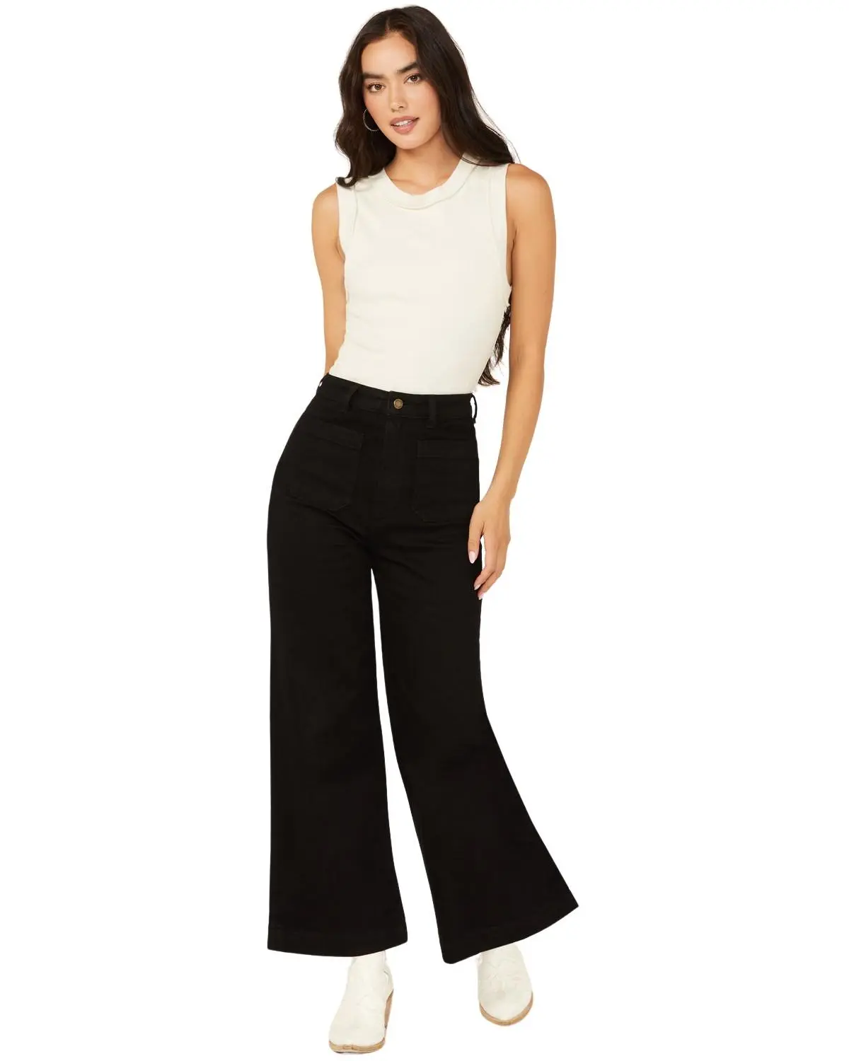 Rolla's Women's High Rise Wide Leg Stretch Sailor Jeans - R33j28 Rolla's Women's High Rise Wide Leg Stretch Sailor Jeans - R33j28
