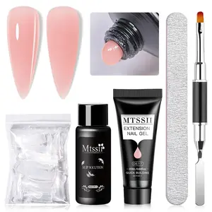 Quick Extension Gel Nail Polish Set, 24pcs/set Finger Prolong Construct Hard Gel & Tool Accessories, Acrylic Extension Nail Art & Nail Polish Supplies, Polygel Nail Kit, Nail Art Kits