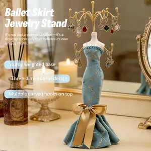 Jewelry Stand Holder, Necklace and Bracelet Earring Ring Display Organizer, Elegant Mode Princess Dress Rack for Girl Large Capacity Portable Storage Ornament Dividers Box Sturdy High-Capacity Personalized Gold Men's Witch Stainless Steel Layered Cross