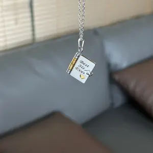 Best Sis Ever Book Necklace for Sister Unique Design and Letter Birthday National Sisters Day Gift Love Jewelry