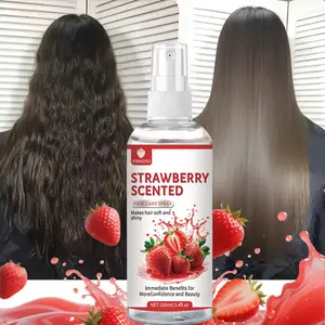 Strawberry Hair Perfume Detangling Spray 3.38oz, Deep Nourishing & Smooth Shine, Repair Dry Frizzy Hair, Frizz Control, Strengthen Hair Strands, Flatter Rough Ends