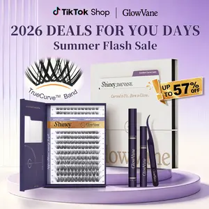 GlowVane TrueCurve Lash Clusters Kit 0.03mm Invisible Curved Band Soft Lightweight 8-18mm DD Curl DIY Lash Extensions for Beginners Seamless Eye Fit Zero Strain #DealsForYouDays