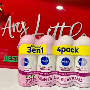 NIVEA Tono Natural 4 Pack All Day Protection Antiperspirant Roll On Alcohol Free Body Care Deodorant Unisex Comfort Natural Effect Vitamin C 72h Freshness - Restore