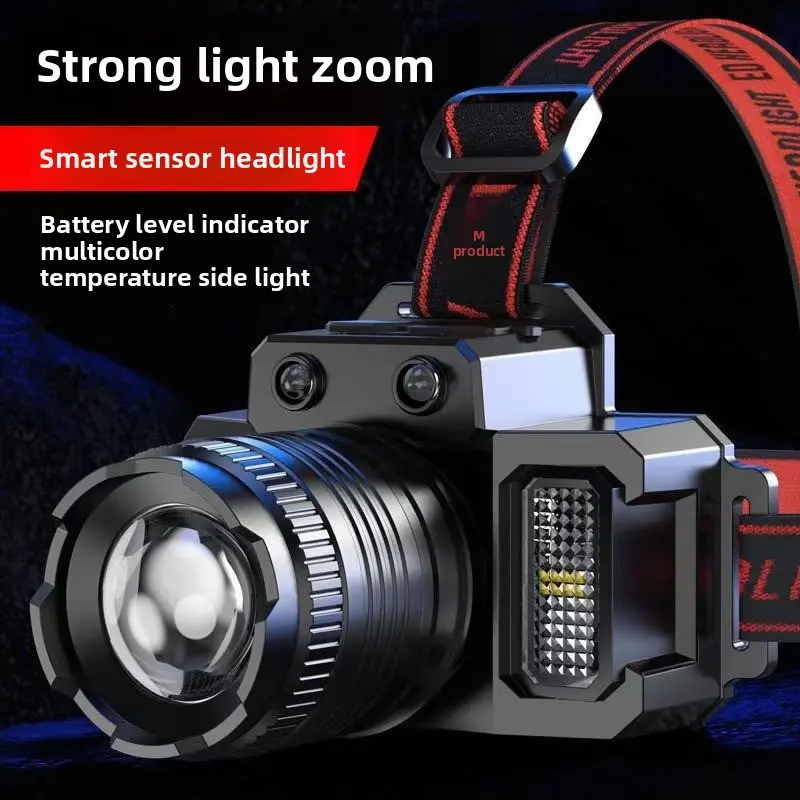 Lighting search devices, LED headlamps, rechargeable induction headlamps, ultra-bright headlamps for the forehead, helmet lamps for adult headlamps, USB C headband flashlights are essential equipment for work, hiking, running and camping