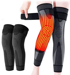 2Pcs Acupressure Self-Heating Knee Sleeves Tourmaline Acupressure Self-Heating Shaping Socks Wormwood Acupressure Shaping Self-Heating Knee Pads (for Warmth & Support)