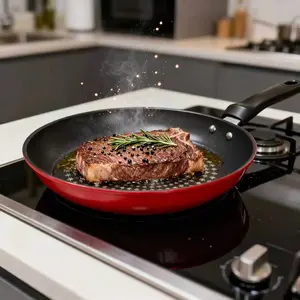 Cast iron non-stick frying pan, dishwasher washable, lightweight smokeless frying pan, suitable for gas stoves and flat stoves, suitable for frying steaks, pancakes, and making breakfast