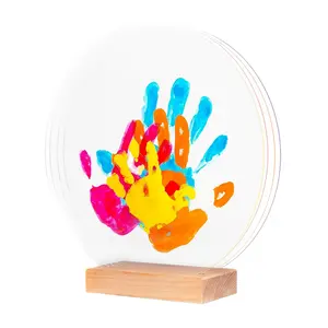 Family Hand and Footprint Set – DIY Keepsake Set with 4 Plexiglass Plates – Baby and Family Birth Gift – Creative Set – Gift for Birth, Memories