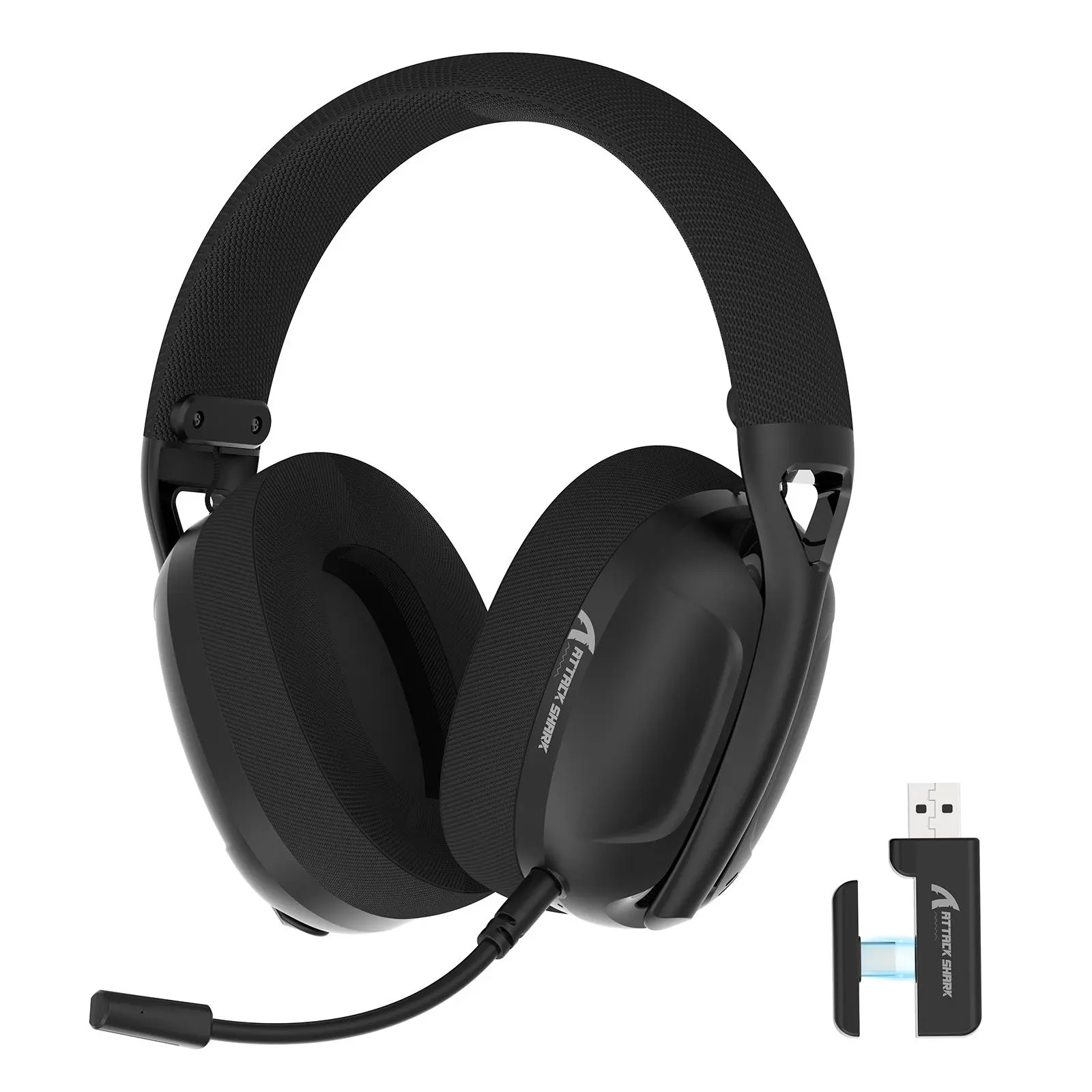 Attack Shark L80 Wireless Headphone, Ultra-light Gaming Headset with Microphone, Wired/Wireless Headset for Computer, Laptop, PC, Gaming Accessories, Lightweight Gaming Headphones, USB Wireless Headset, Computer Headsets