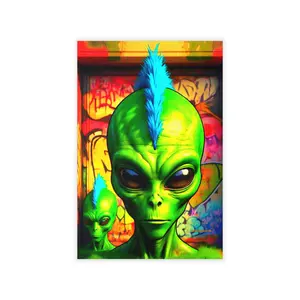 Alien Wall Decals, Colorful Art for Home Decor, Kids Room, Fun Alien Decor, Unique Wall Stickers, Sci-Fi Themed Art