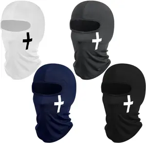 Christian Balaclava Cross Ski Mask Full Face Cover for Men Women - Cooling All-Season Unisex Balaclava Scarf 4 Pack - Breathable & Durable Polyester Fiber - Ideal Gift for Sports & Fitness Enthusiasts