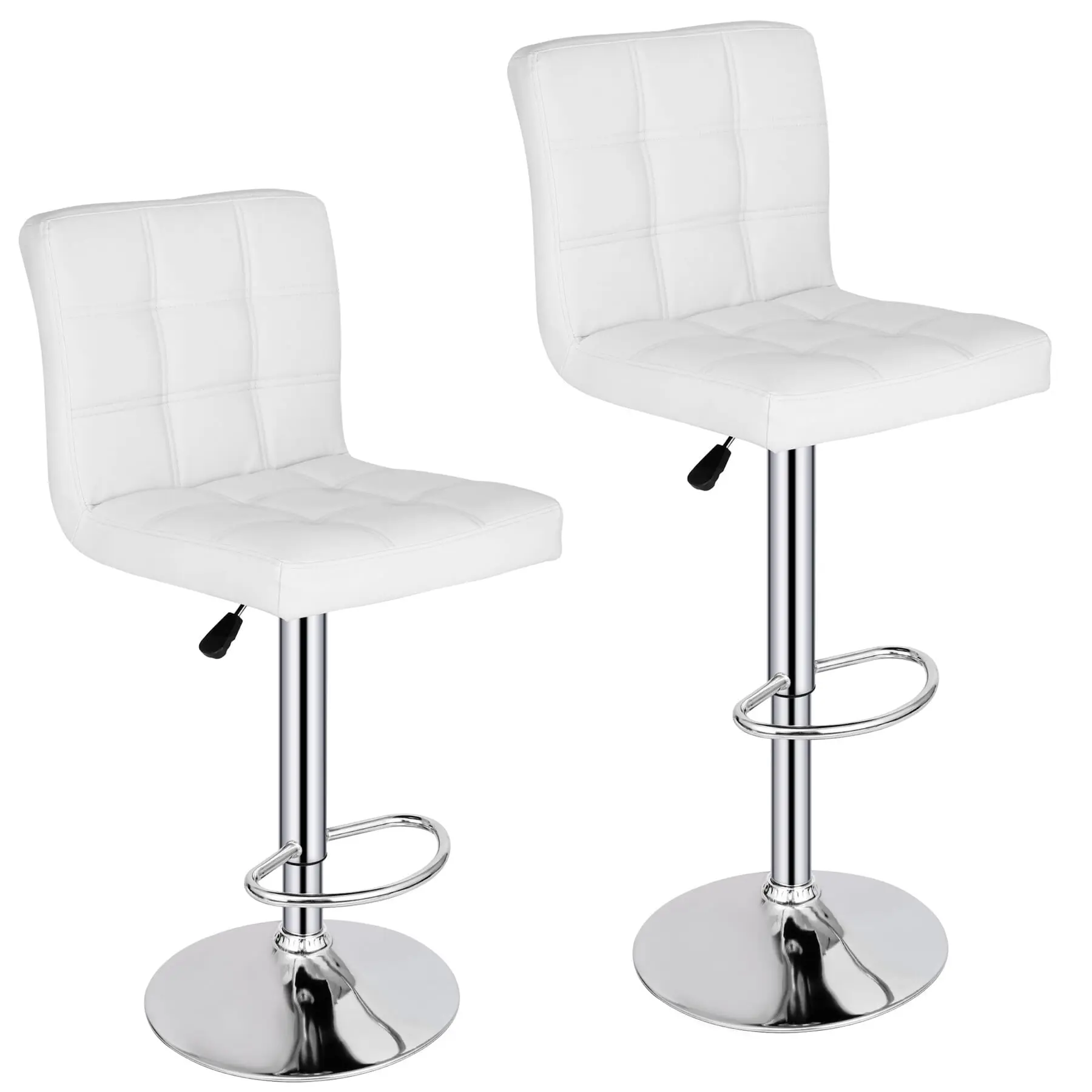Segawe Backless Swivel Chairs - 2-Piece Armless Legged Set with Hydraulic Lift, 360-Degree Swivel, 24-32 in Adjustable Height for Home Bar, Clubs, Indoor Spa