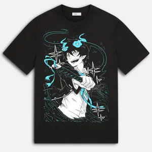 Blue Exorcist Anime T-Shirt & Sweatshirt, Rin Okumura Demon Blood Graphic Tee, Vintage Oversized Unisex Streetwear, Manga Gift for Men Women
