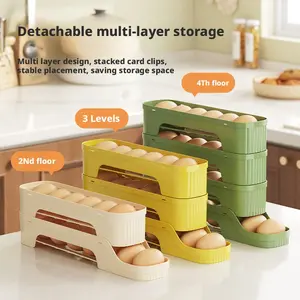 Roller Slide Egg Storage Box Large Capacity Automatic Egg Roller Food-Grade for Refrigerator Side Door