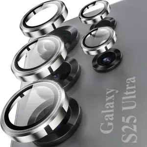 5pcs Lens Circle for Samsung S24/s25 Ultra, Tempered Glass Metal Lens Protection Ring, Camera Accessories, Compatible with Galaxy S23/s25 Ultra