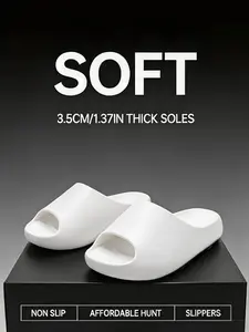 🖤 Minimalist White Thick Sole Cloud Slides, EVA Pillow Slippers for Men, Perfect Father's Day Gift, Footwear