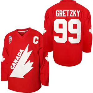 Men's CANADA #99 Ice Hockey Jersey Classic Embroidered Retro Breathable V-neck Long Sleeve Sweatshirt Gretzky Labatt Team Coupe Suitable For Game Training All Seasons Fitted 95% Polyester Christmas gifts UglySweaters
