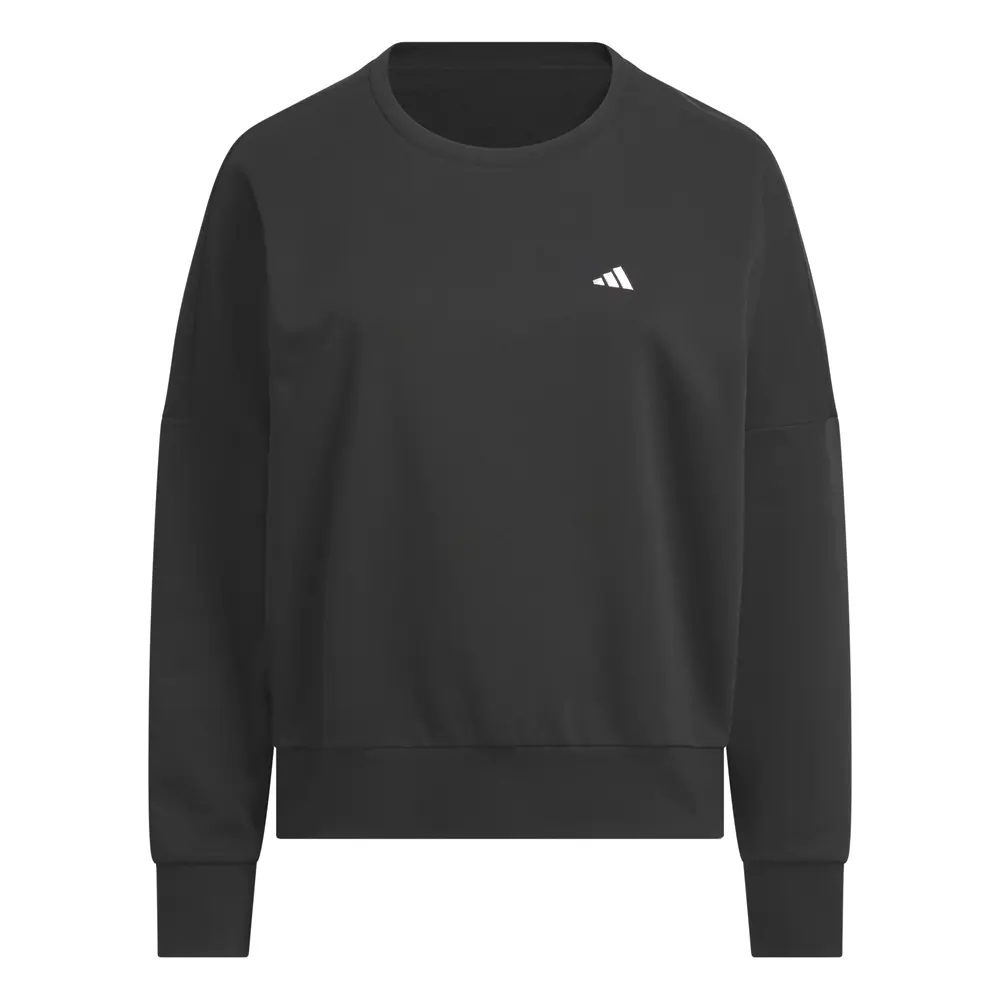adidas Womens Essentials Small Logo Feel Cozy Sweatshirt Plus Size Casual - Black