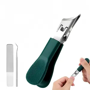 Professional Eagle Beak Angled Nail Clippers Set - Wide Slanted Design for Thick & Ingrown Nails, Splash-Proof with Long Handle Clippers forSeniors and Tough Nails
