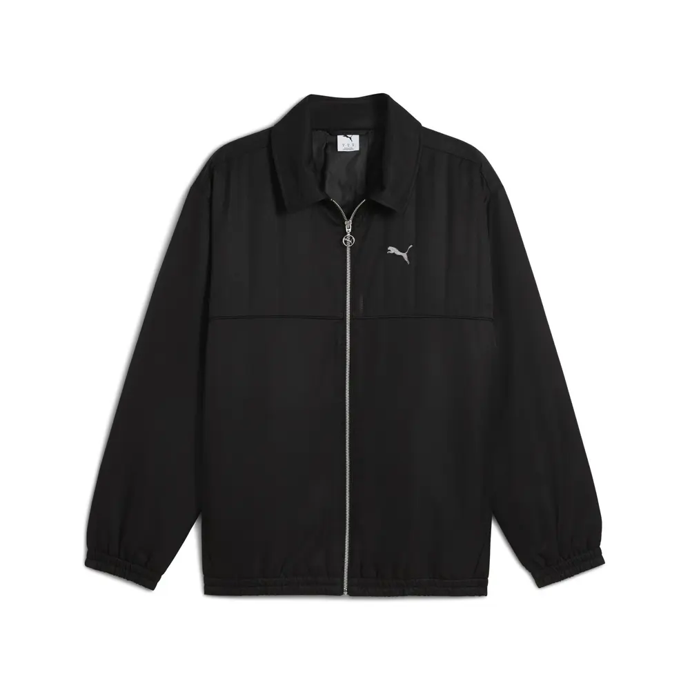 PUMA Mens Wardrobe Essentials Relaxed Retro Jacket Athletic Outerwear Casual - Black