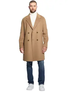 GUESS Male Wool-Blend Double-Breasted Coat