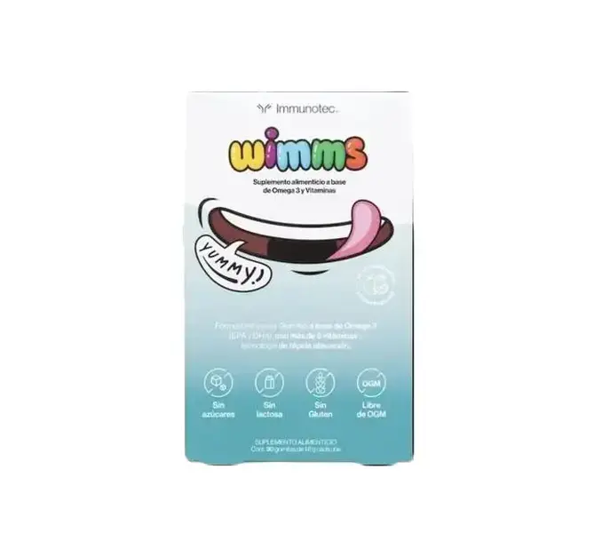 Immunotec Wimms Smart Chews Children's Immune Wellness Supplement - Sugar-Free, Dairy-Free, Brain-Boosting Omega-3 & Multivitamins for Youth Healthcare