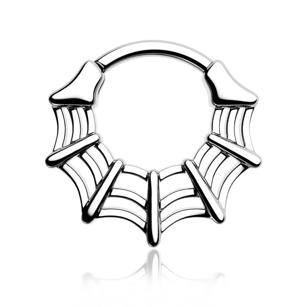 Oufer 16G Spiderweb Hinged Segment Septum Ring Jewerly Daith Earring