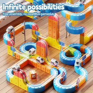 Magnetic Levitation Track Set Magic Anti-Gravity Marble Run Roller Coaster with Electric Train STEM Building Toy for Kids Age 6-12 Creative Educational Gift rail cube