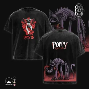 CatNap x Poppy Playtime Tee – Double Trouble Plushies on Oversized Washed Shirt | Hold On Tight or Scream Louder graphic hoodie