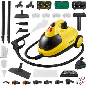 Steambot Steam Cleaner with BBQ Brush Sets, High Pressure Steam,2L Large Water Tank Capacity,33 Accessories, Heavy Duty Chemical-Free Deep Cleaning for House,Kitchen,Bathroom,Car,BBQ Grill,Multi-Purpose Cleaning Steamer,Summervibes