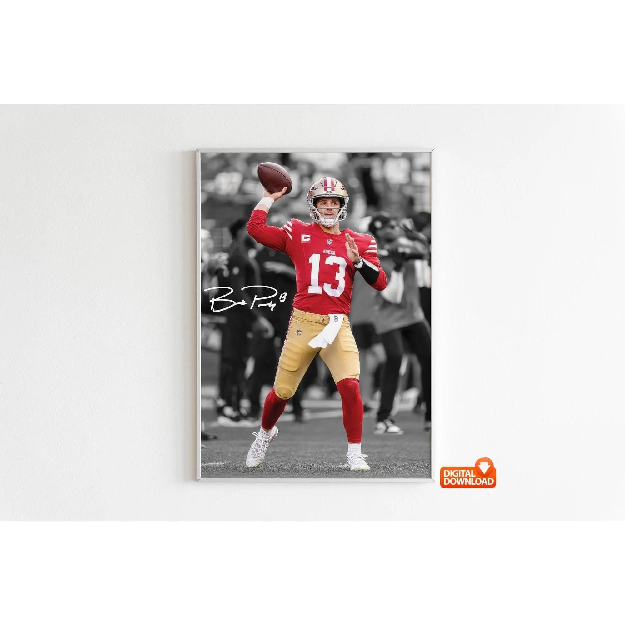 Brock Purdy Poster, Signed Football Poster, Best Gift For Fans( Unframed - Print Only )