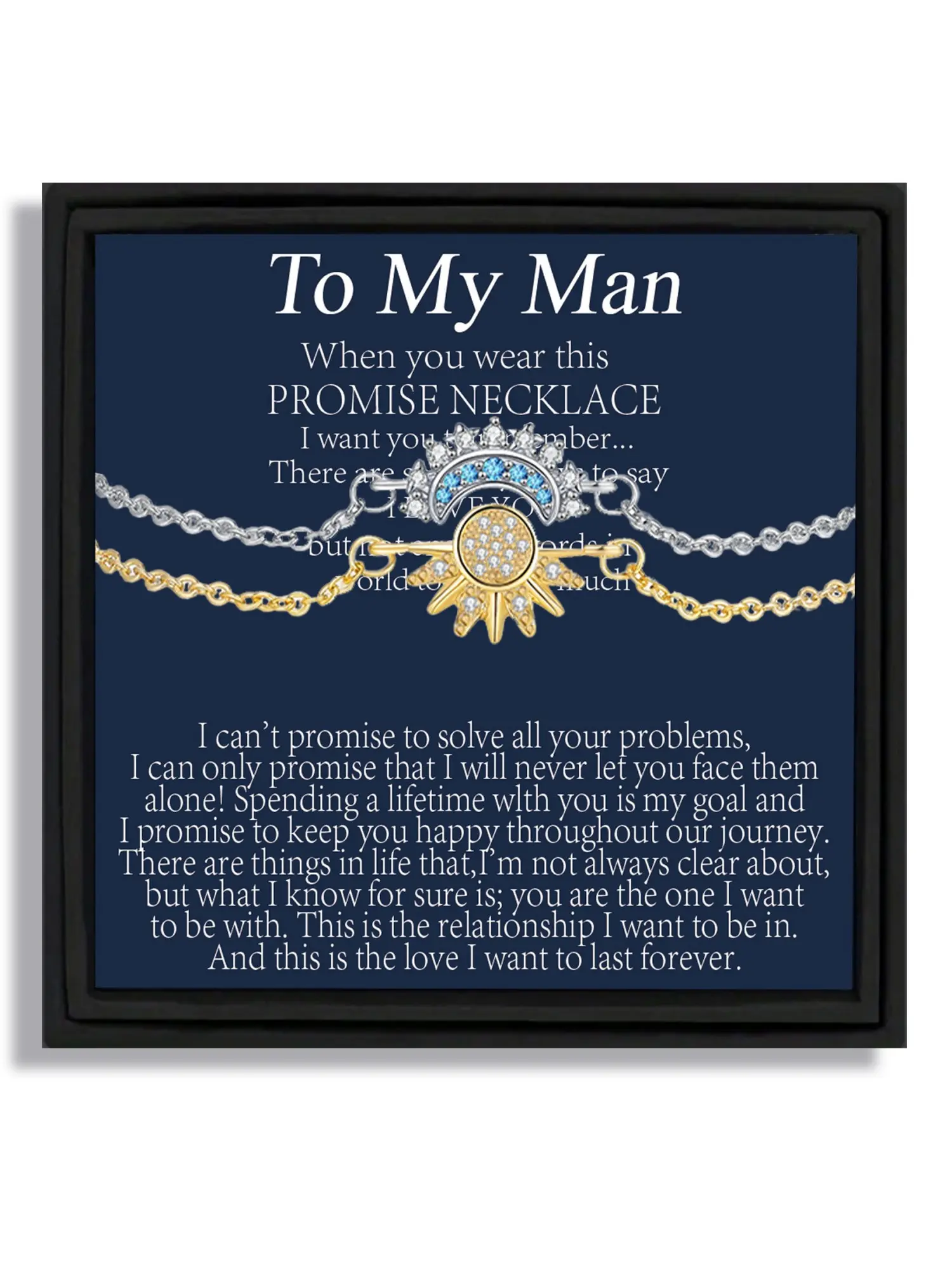 2-piece sun and moon design bracelets set for Valentine's Day birthday Christmas gift suitable for men romantic love style with blessing card and box