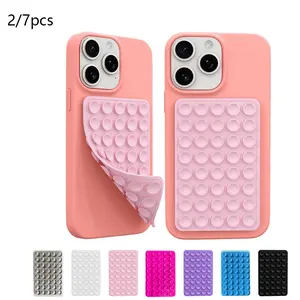 Silicone Suction Phone Case Mount 40 Strong Grip Holder Hands-Free Non-Slip Mount Double-Sided Adhesive Dash Holder for iPhone and Android Works on Glass Metal Plastic for Videos Selfies Beach Set Accessories sticky Smartphone Cellphone Stand Protective S