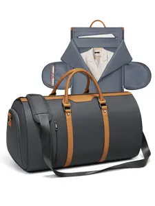 Travel Clothing Bag for Men, Business Travel Essential, Convertible Weekend Flight Overnight Bag, Foldable with Shoe Compartment, Ideal Gift