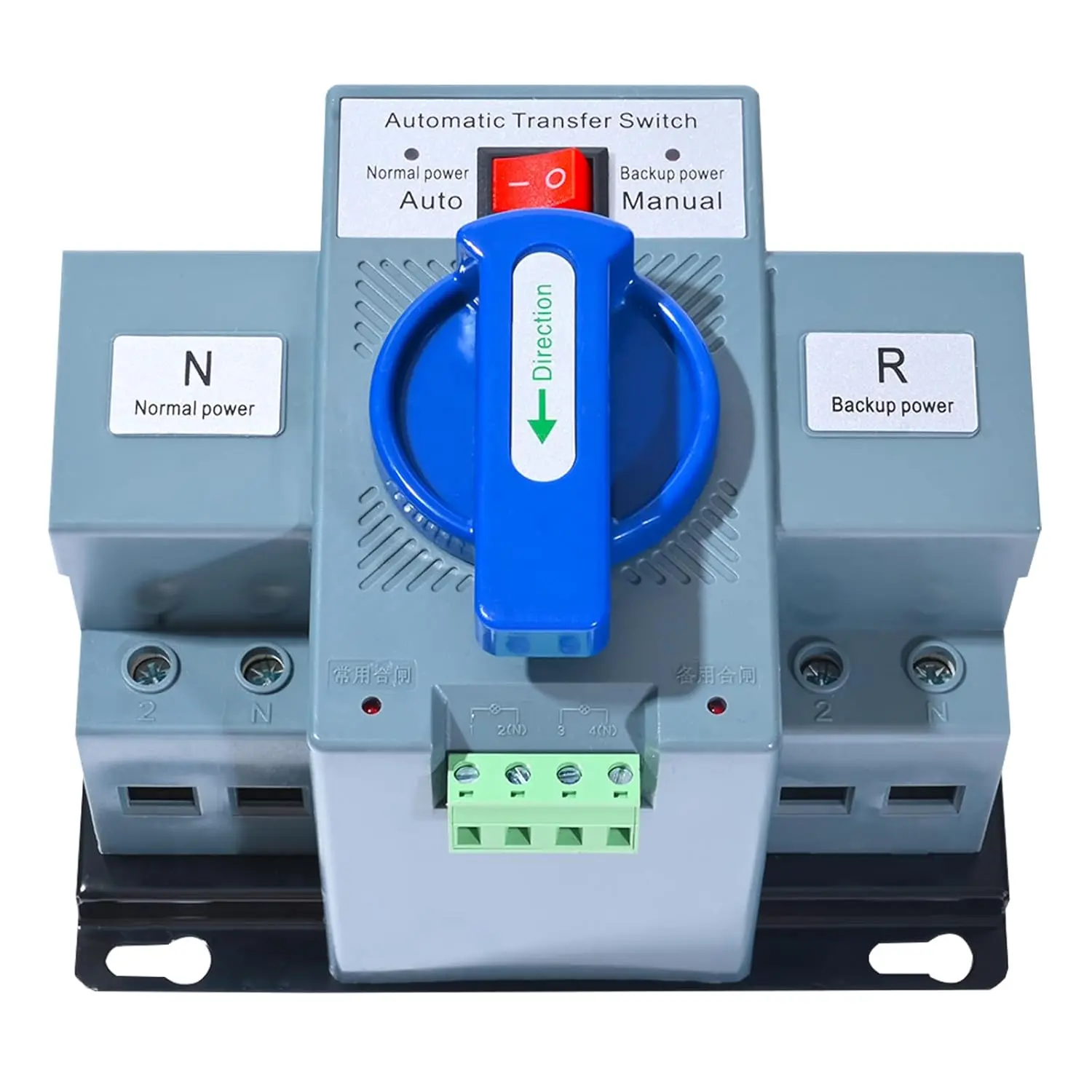 Automatic Transfer Switch, 110V 2P 63A 2-Way AC Power Supply Switch with Auto/Manual Mode, 50HZ/60HZ Generator Changeover (About 2s Transfer Speed)